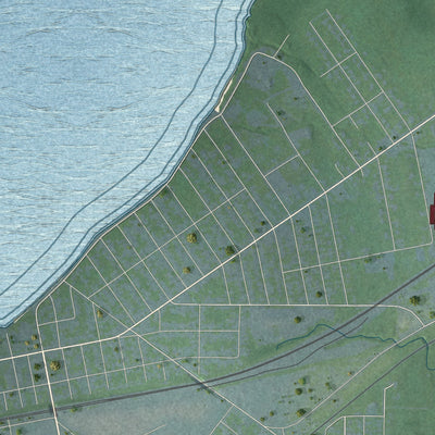 Close-up 1 of the Dunkirk Town (Chautauqua County), New York map artwork