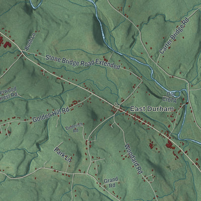 Close-up 1 of the Durham, New York map artwork