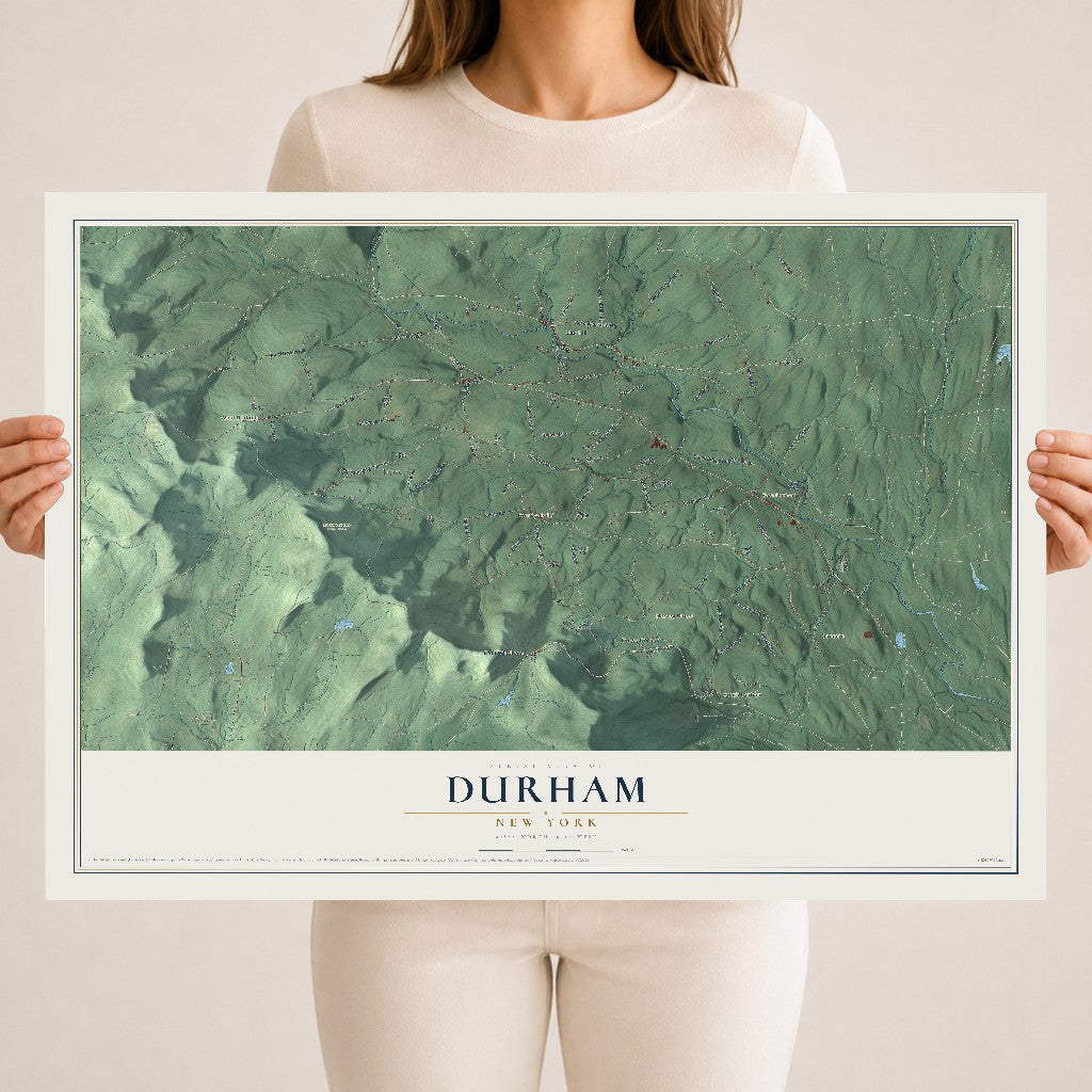 Durham, New York map print, 18" x 24" Archival Matte Print mockup