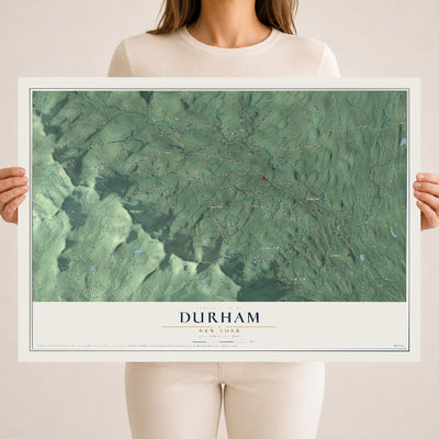 Durham, New York map print, 18" x 24" Archival Matte Print mockup