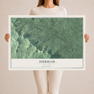 Durham, New York map print, 24" x 36" Archival Matte Print mockup