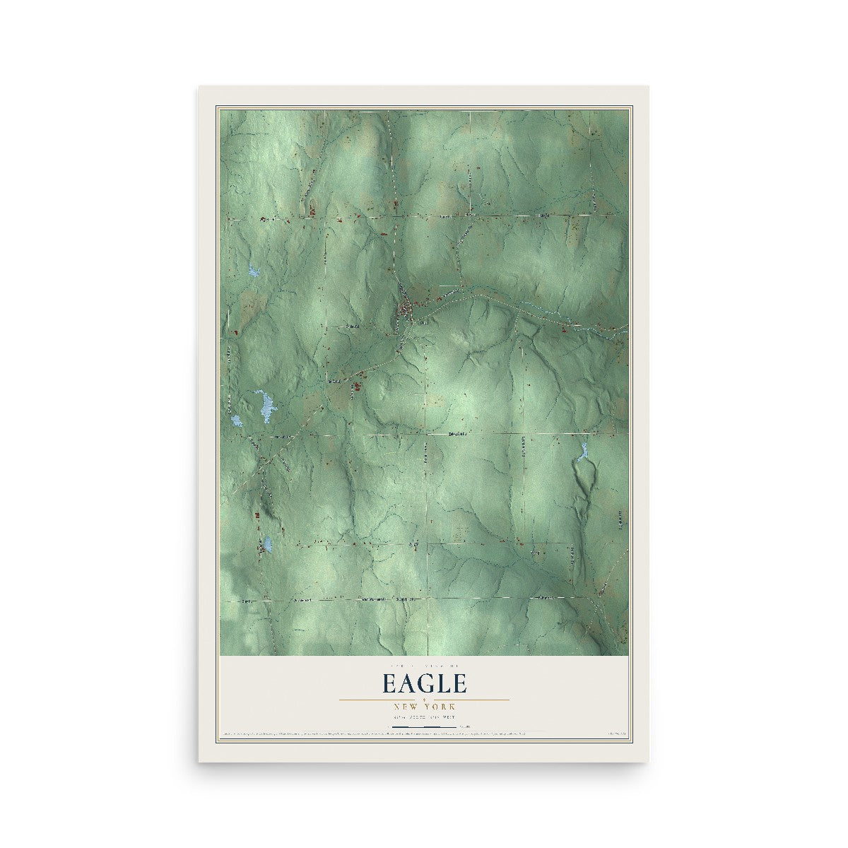 Eagle, New York map print, 12" x 18" Archival Matte Print mockup