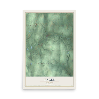 Eagle, New York map print, 12" x 18" Archival Matte Print mockup