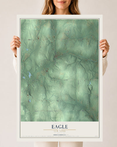 Eagle, New York map print, 24" x 36" Archival Matte Print mockup