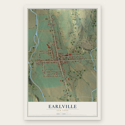 Earlville, New York map print, the full design