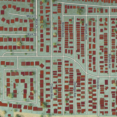 Close-up of the map of East Atlantic Beach, New York print showing street and building detail