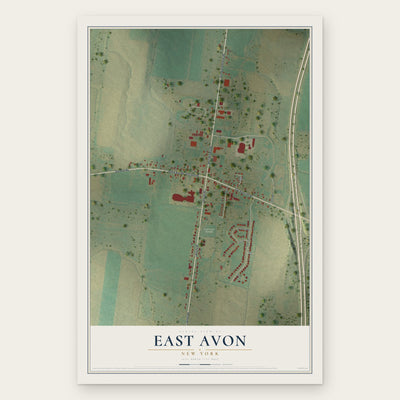 East Avon, New York map print, the full design