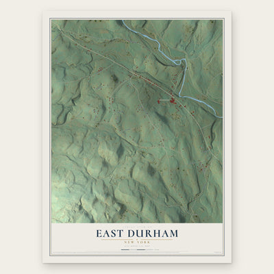 East Durham, New York map print, the full design