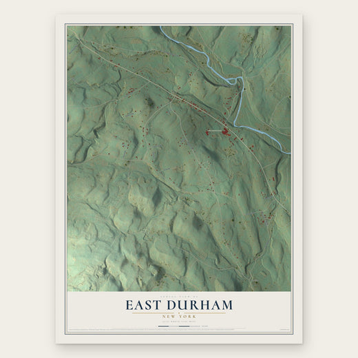 East Durham, New York map print, the full design