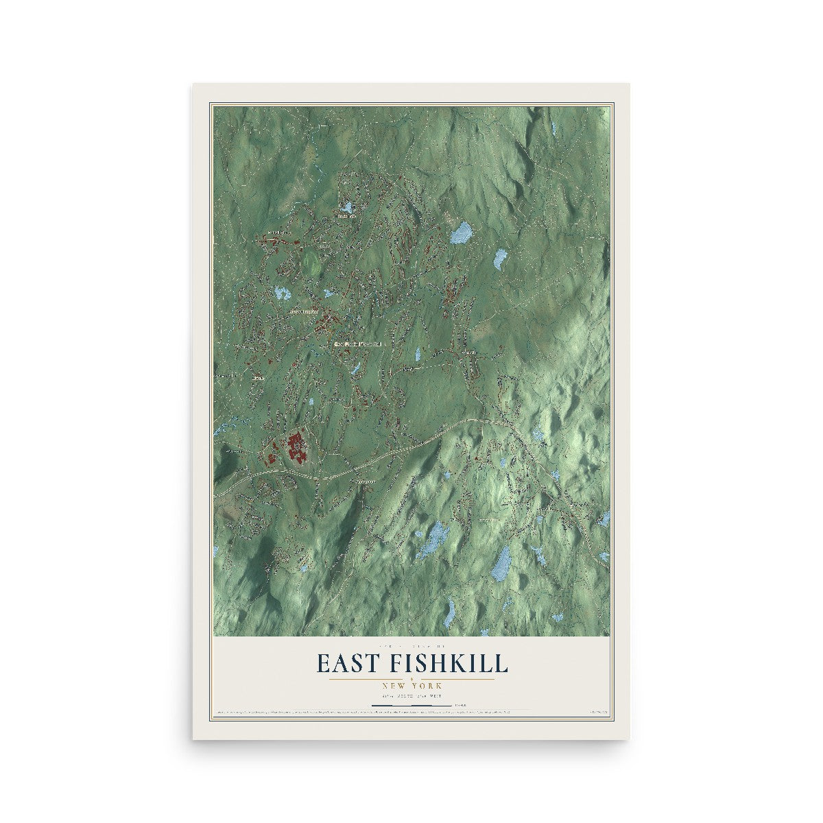 East Fishkill, New York map print, 12" x 18" Archival Matte Print mockup