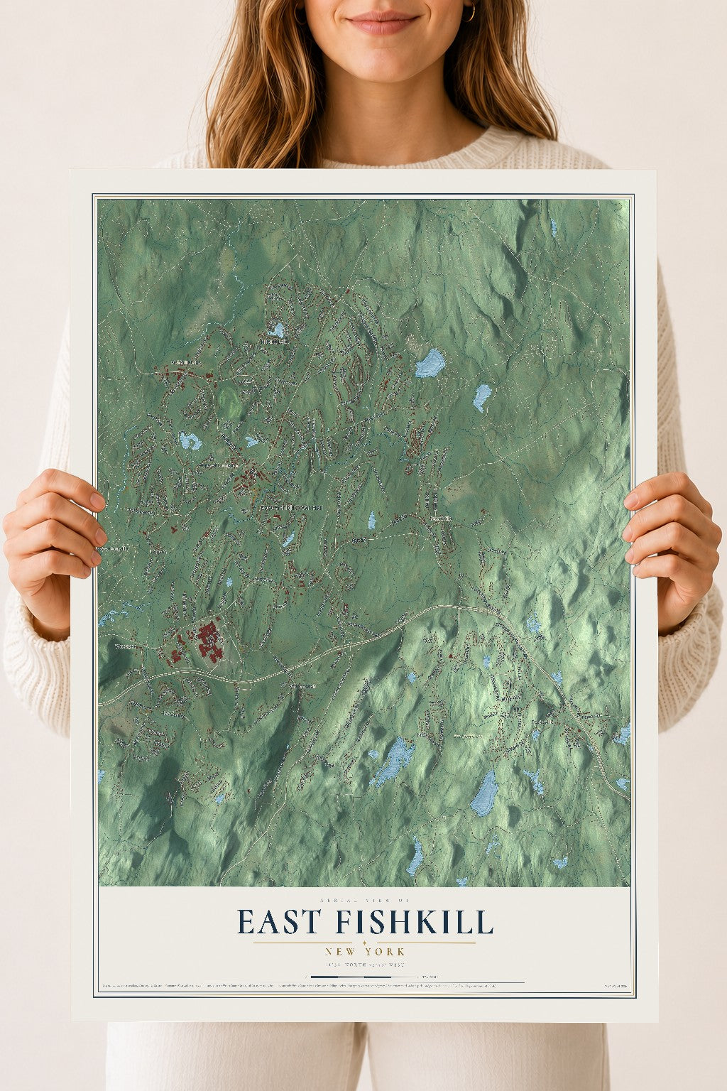 East Fishkill, New York map print, 18" x 24" Archival Matte Print mockup