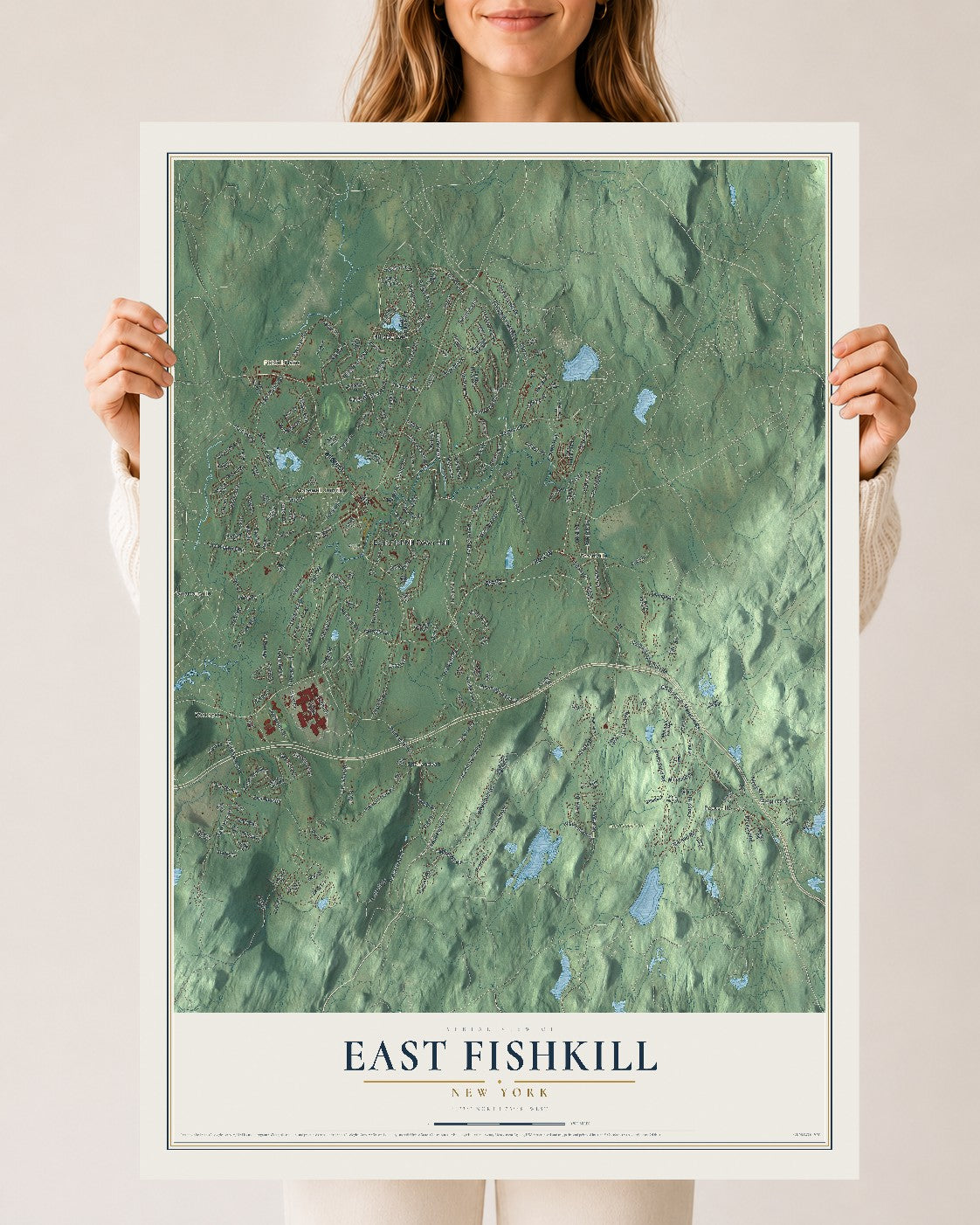 East Fishkill, New York map print, 24" x 36" Archival Matte Print mockup