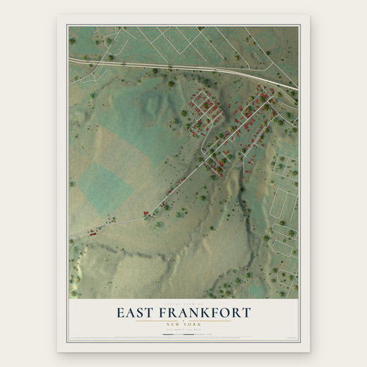 East Frankfort, New York map print, the full design