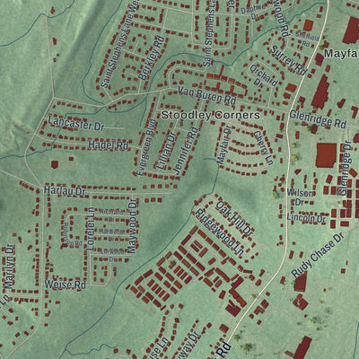 Close-up 1 of the East Glenville, New York map artwork