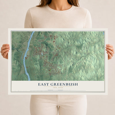 East Greenbush, New York map print, 12" x 18" Archival Matte Print mockup