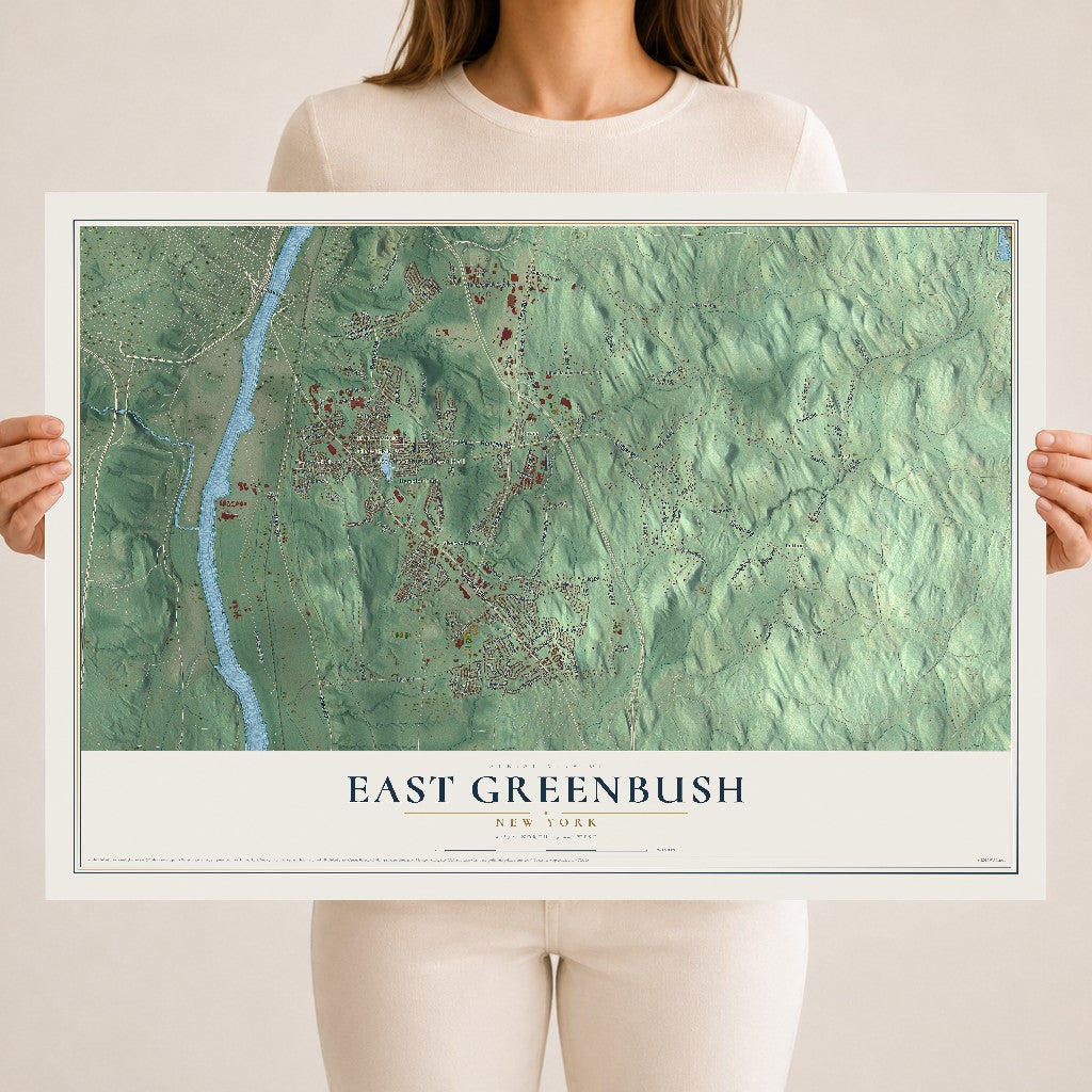 East Greenbush, New York map print, 18" x 24" Archival Matte Print mockup