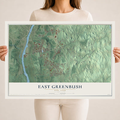 East Greenbush, New York map print, 18" x 24" Archival Matte Print mockup
