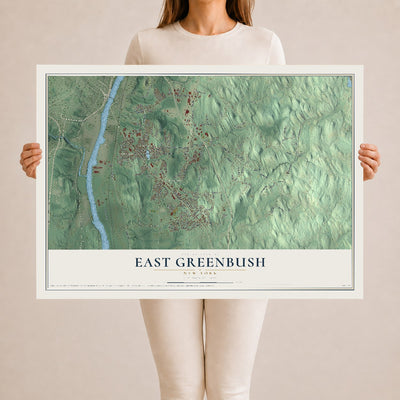 East Greenbush, New York map print, 24" x 36" Archival Matte Print mockup
