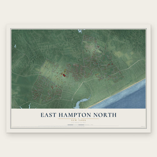East Hampton North, New York map print, the full design