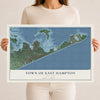 East Hampton, New York map print, 12" x 18" Archival Matte Print mockup