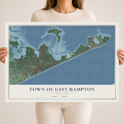 East Hampton, New York map print, 18" x 24" Archival Matte Print mockup
