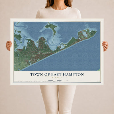 East Hampton, New York map print, 24" x 36" Archival Matte Print mockup