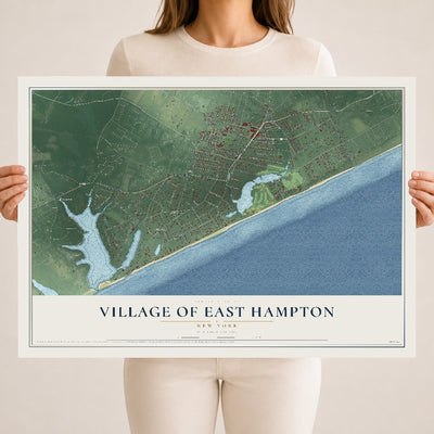 East Hampton, New York map print, 18" x 24" Archival Matte Print mockup
