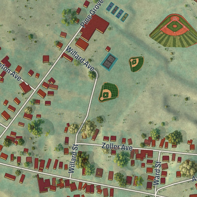Close-up of the map of East Herkimer, New York print showing street and building detail