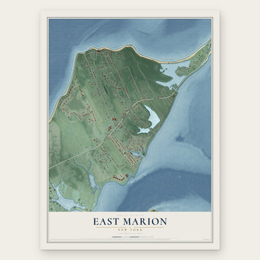 East Marion, New York map print, the full design