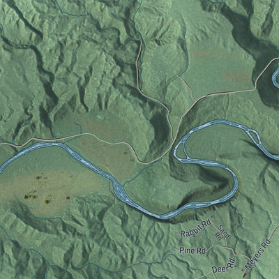 Close-up 1 of the East Otto, New York map artwork