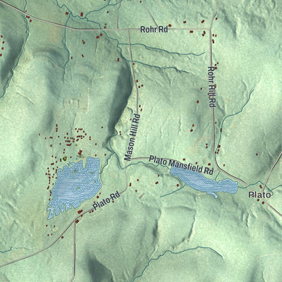 Close-up 2 of the East Otto, New York map artwork