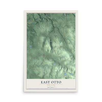 East Otto, New York map print, 12" x 18" Archival Matte Print mockup