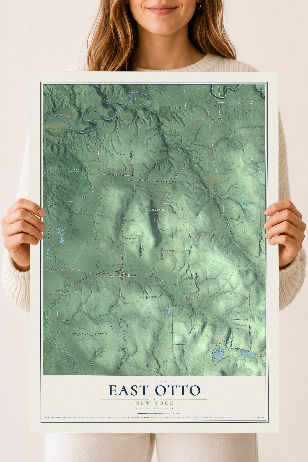 East Otto, New York map print, 18" x 24" Archival Matte Print mockup