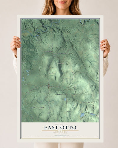 East Otto, New York map print, 24" x 36" Archival Matte Print mockup