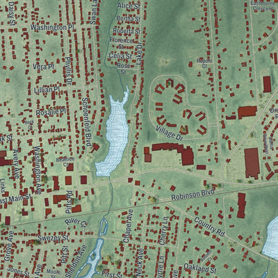 Close-up 1 of the East Patchogue, New York map artwork