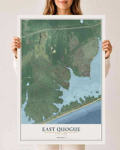 East Quogue, New York map print, 24" x 36" Archival Matte Print mockup