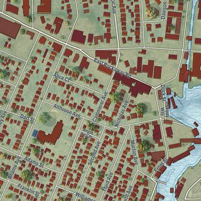 Close-up 1 of the East Rockaway, New York map artwork