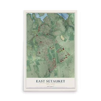 East Setauket, New York map print, 12" x 18" Archival Matte Print mockup