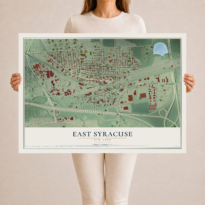 East Syracuse, New York map print, 24" x 36" Archival Matte Print mockup