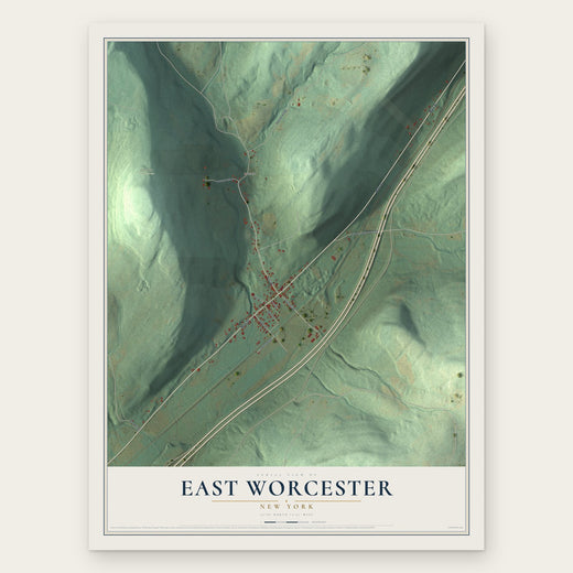 East Worcester, New York map print, the full design