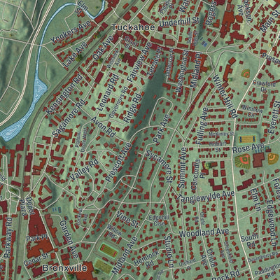 Close-up 2 of the Eastchester, New York map artwork