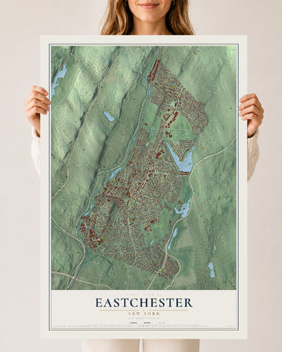 Eastchester, New York map print, 24" x 36" Archival Matte Print mockup