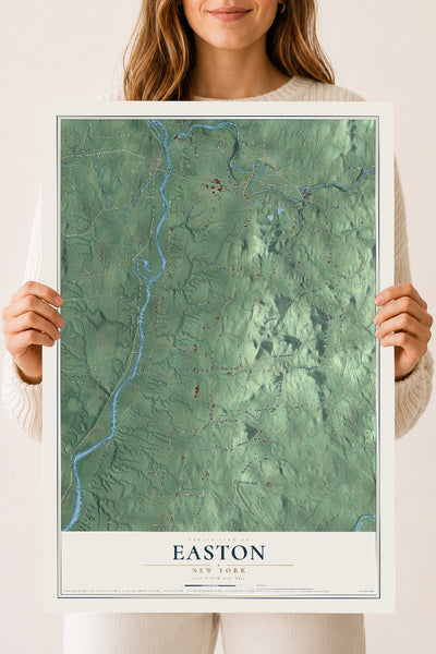 Easton, New York map print, 18" x 24" Archival Matte Print mockup