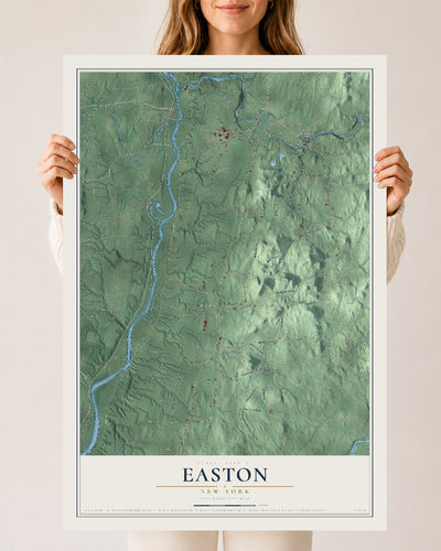 Easton, New York map print, 24" x 36" Archival Matte Print mockup