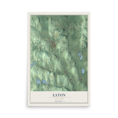 Eaton, New York map print, 12" x 18" Archival Matte Print mockup