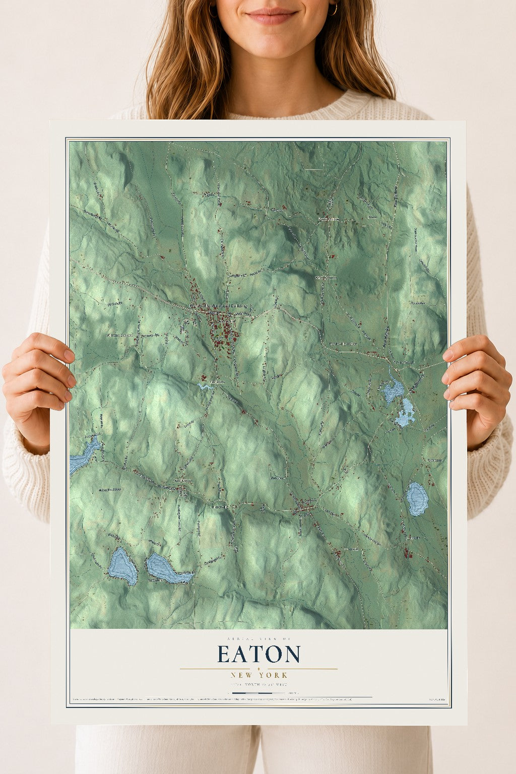 Eaton, New York map print, 18" x 24" Archival Matte Print mockup
