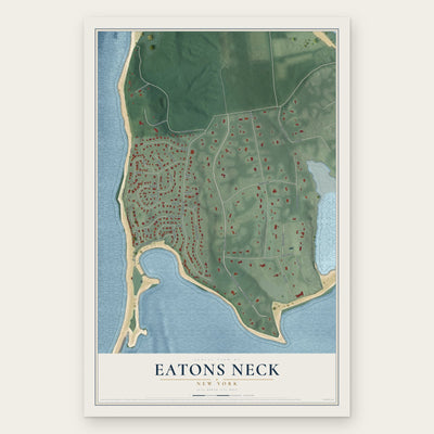 Eatons Neck, New York map print, the full design