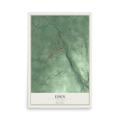 Eden, New York map print, 12" x 18" Archival Matte Print mockup