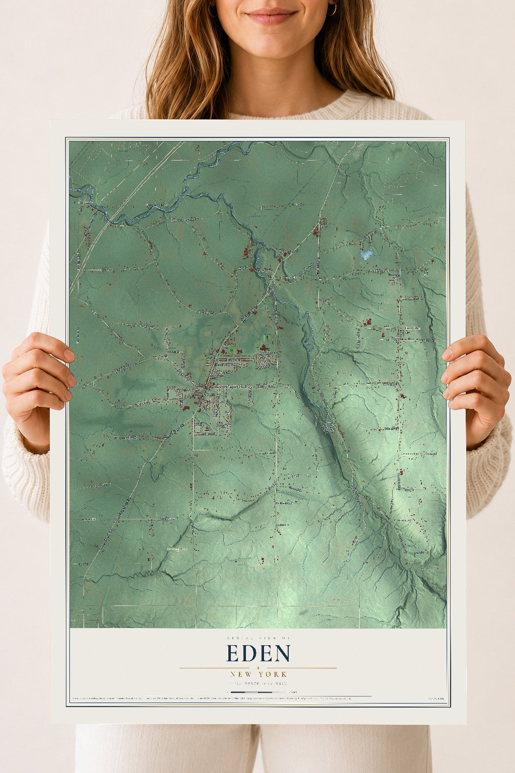 Eden, New York map print, 18" x 24" Archival Matte Print mockup