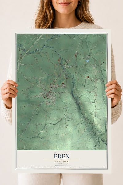 Eden, New York map print, 18" x 24" Archival Matte Print mockup